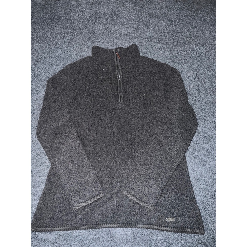 Natural Reflections Womens Small Gray Fleece Quarter Zip Pullover Sweater